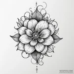 W, ink illustration for tattoo, on a clean wh… — эскиз тату (№1750234087_0, 18.06.2025 08:08) — Tatufoto.com