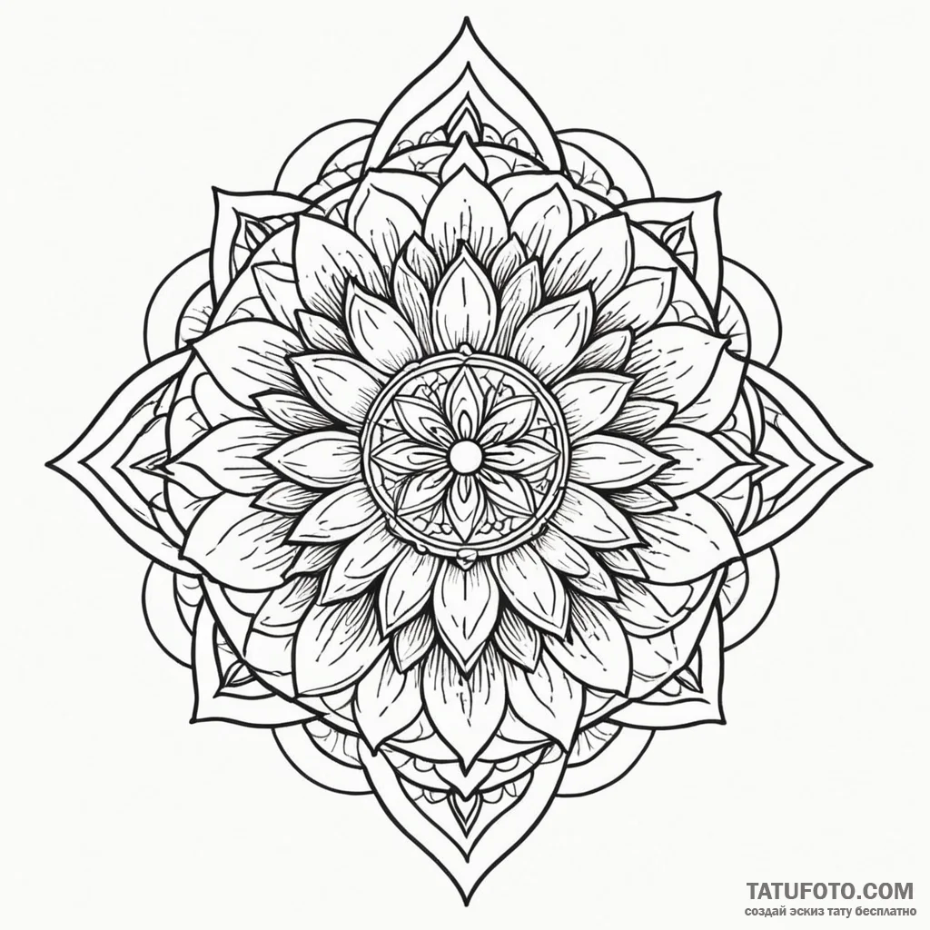 Fallen bloom beneath burning sky, ink illustr... - эскиз тату (№1750234734_0, 18.06.2025 08:18) — Tatufoto.com