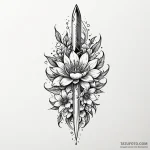 Quicksilver dagger beneath celestial bloom, t… — эскиз тату (№1750234798_0, 18.06.2025 08:19) — Tatufoto.com