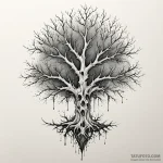 Fractured tree crowned in bone, concept art f… — эскиз тату (№1750234928_0, 18.06.2025 08:22) — Tatufoto.com