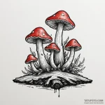 Bioluminescent mushrooms on a log, tattoo fla… — эскиз тату (№1750235513_0, 18.06.2025 08:31) — Tatufoto.com