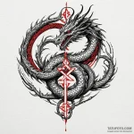 Dragon spirit entwined in runes, concept art… — эскиз тату (№1750236423_0, 18.06.2025 08:47) — Tatufoto.com
