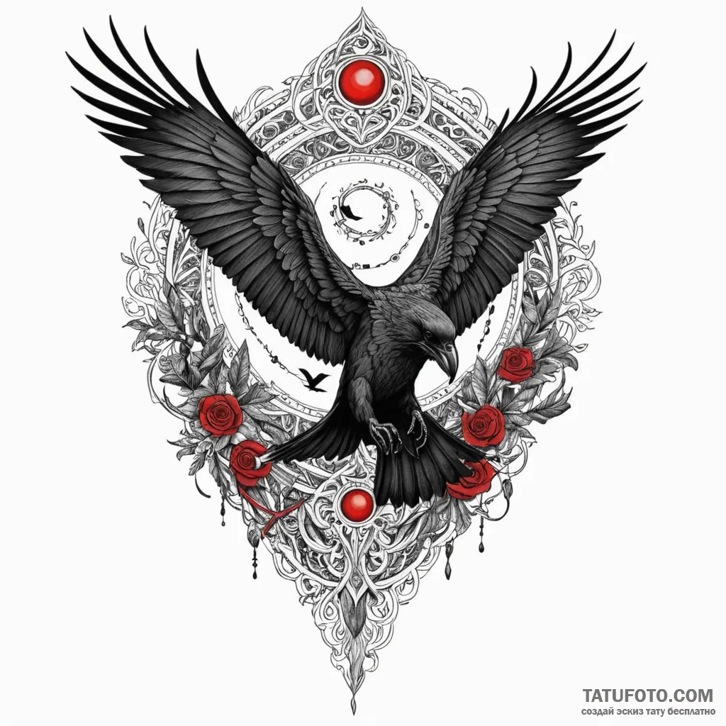 Huginn and muninn (odin's ravens), artistic t... - эскиз тату (№1750236683_0, 18.06.2025 08:51) — Tatufoto.com