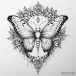 Lunar moth with glowing wings, tattoo sketch… — эскиз тату (№1750237272_0, 18.06.2025 09:01) — Tatufoto.com