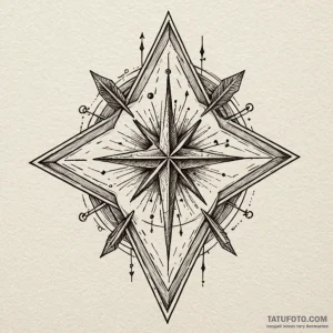Cursor (arrow) clicking on a star, tattoo ske... - эскиз тату (№1750237472_0, 18.06.2025 09:04) — Tatufoto.com