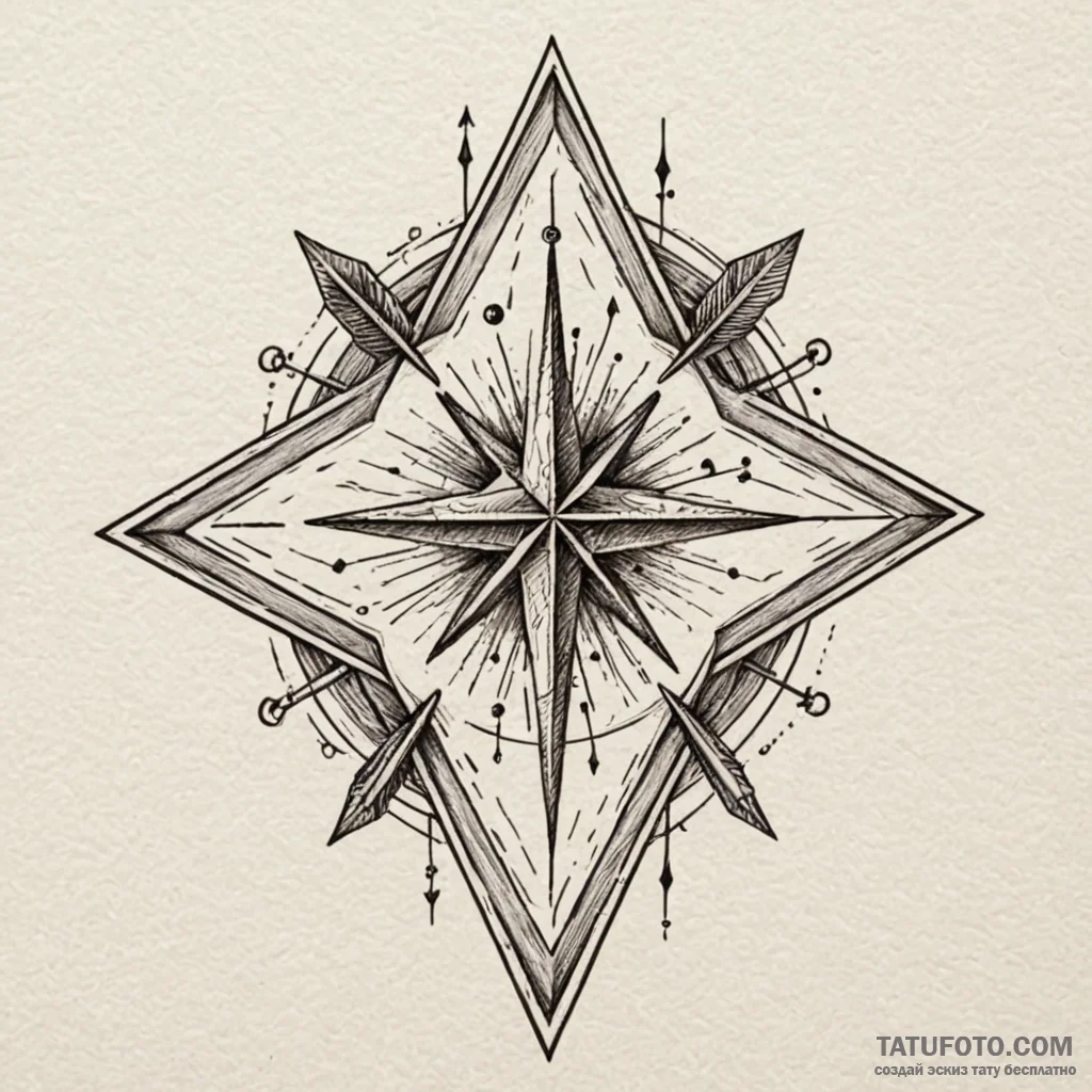 Cursor (arrow) clicking on a star, tattoo ske... - эскиз тату (№1750237472_0, 18.06.2025 09:04) — Tatufoto.com