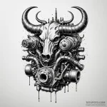 Engine block with exhaust pipes like demonic… — эскиз тату (№1750237670_0, 18.06.2025 09:07) — Tatufoto.com