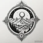 Monastery beneath spectral eclipse, tattoo li… — эскиз тату (№1750239025_0, 18.06.2025 09:30) — Tatufoto.com