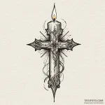 Candle, tattoo drawing outline, detailed cros… — эскиз тату (№1750239152_0, 18.06.2025 09:32) — Tatufoto.com
