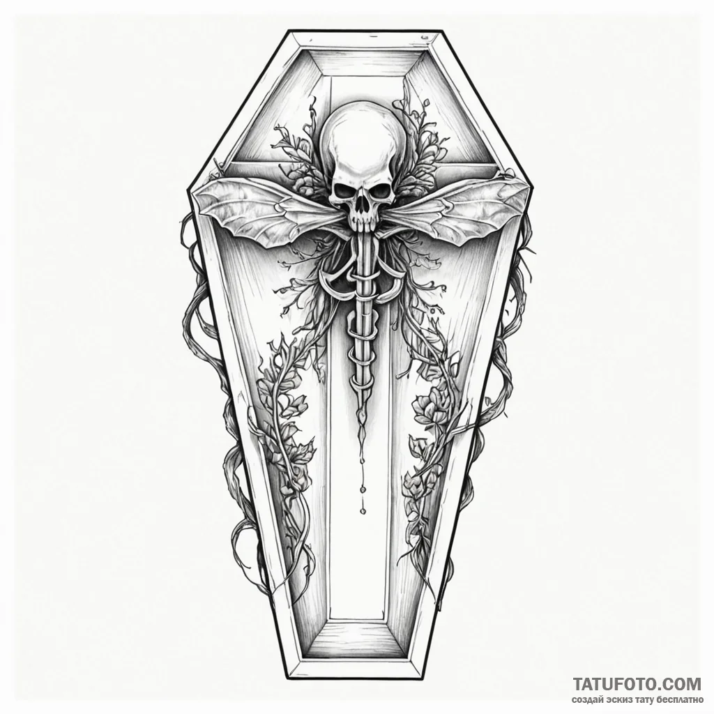 Coffin - эскиз тату (№1750239918_0, 18.06.2025 09:45) — Tatufoto.com