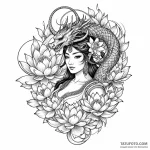 Cleopatra’s asp coiled around a blooming lotu… — эскиз тату (№1750240174_0, 18.06.2025 09:49) — Tatufoto.com