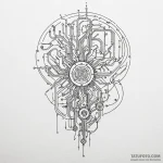 Circuit board pattern, concept art for tattoo… — эскиз тату (№1750240883_0, 18.06.2025 10:01) — Tatufoto.com