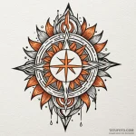Rising sun behind fractured sigil, tattoo dra… — эскиз тату (№1750240948_0, 18.06.2025 10:02) — Tatufoto.com