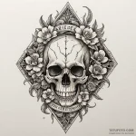 Desert skull half-buried in sand, tattoo flas… — эскиз тату (№1750241012_0, 18.06.2025 10:03) — Tatufoto.com