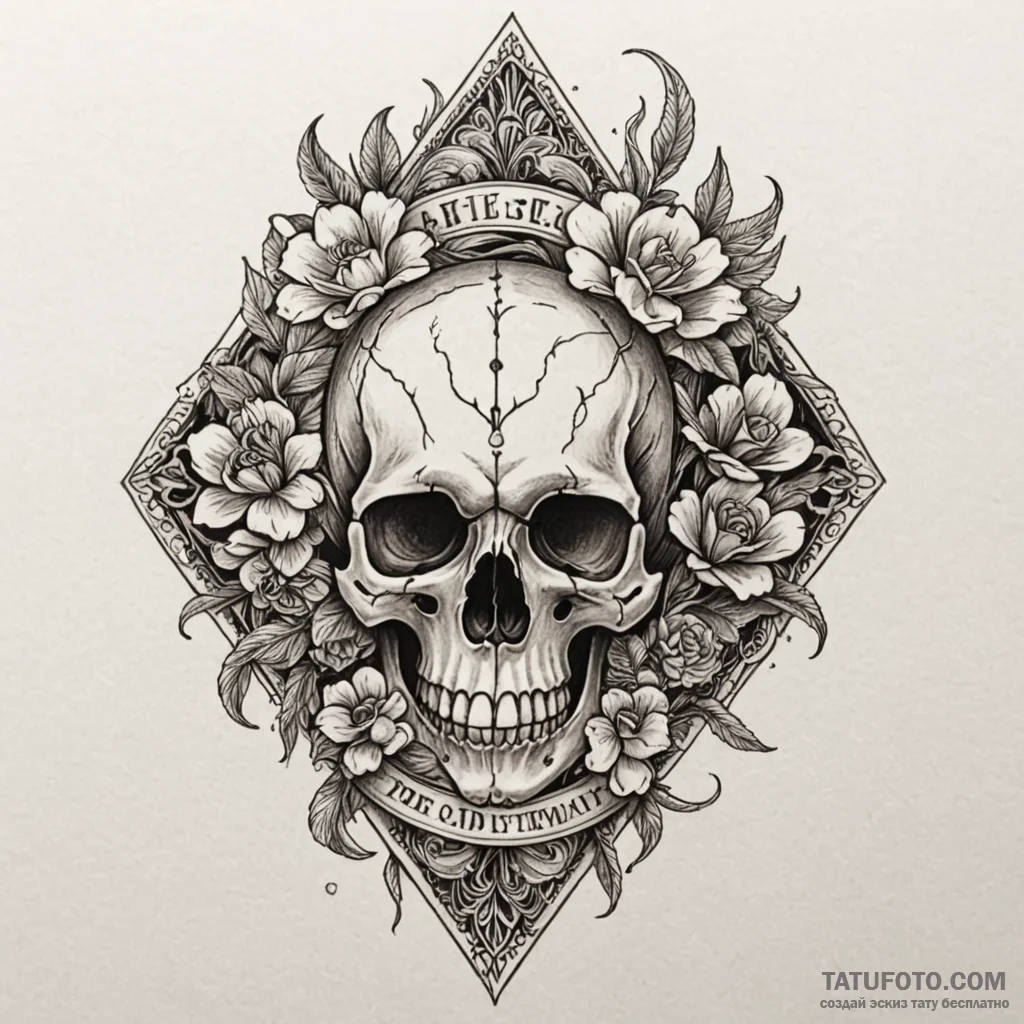 Desert skull half-buried in sand, tattoo flas... - эскиз тату (№1750241012_0, 18.06.2025 10:03) — Tatufoto.com