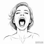 A woman with her mouth open, but instead of a… — эскиз тату (№1750244002_0, 18.06.2025 10:53) — Tatufoto.com