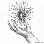 A woman’s hands assembling a delicate, glowin… — эскиз тату (№1750244573_0, 18.06.2025 11:02) — Tatufoto.com