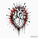 A trash polka piece of a woman’s heart, it’s… — эскиз тату (№1750245359_0, 18.06.2025 11:15) — Tatufoto.com