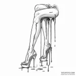 A woman’s legs, one heel is a stiletto, the o… — эскиз тату (№1750245549_0, 18.06.2025 11:19) — Tatufoto.com