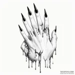 A woman with her fingernails replaced by shar… — эскиз тату (№1750247324_0, 18.06.2025 11:48) — Tatufoto.com