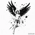 A fallen angel crashing to earth, a meteor of… — эскиз тату (№1750249301_0, 18.06.2025 12:21) — Tatufoto.com