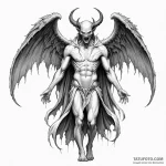 A demon wearing the flayed skin of an angel a… — эскиз тату (№1750250311_0, 18.06.2025 12:38) — Tatufoto.com