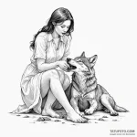 A woman as kindness, she is tending to a woun… — эскиз тату (№1750251001_0, 18.06.2025 12:50) — Tatufoto.com