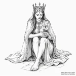 A depiction of humility, a beautiful queen wa… — эскиз тату (№1750251190_0, 18.06.2025 12:53) — Tatufoto.com