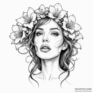 A woman's mouth is a beautiful flower, but it... - эскиз тату (№1750251694_0, 18.06.2025 13:01) — Tatufoto.com