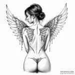 A woman’s back, where wings are trying to spr… — эскиз тату (№1750251819_0, 18.06.2025 13:03) — Tatufoto.com