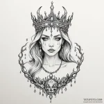 A demon offering a woman a crown, but the jew… — эскиз тату (№1750252070_0, 18.06.2025 13:07) — Tatufoto.com