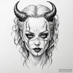 A woman’s face is a porcelain mask, and she’s… — эскиз тату (№1750252634_0, 18.06.2025 13:17) — Tatufoto.com