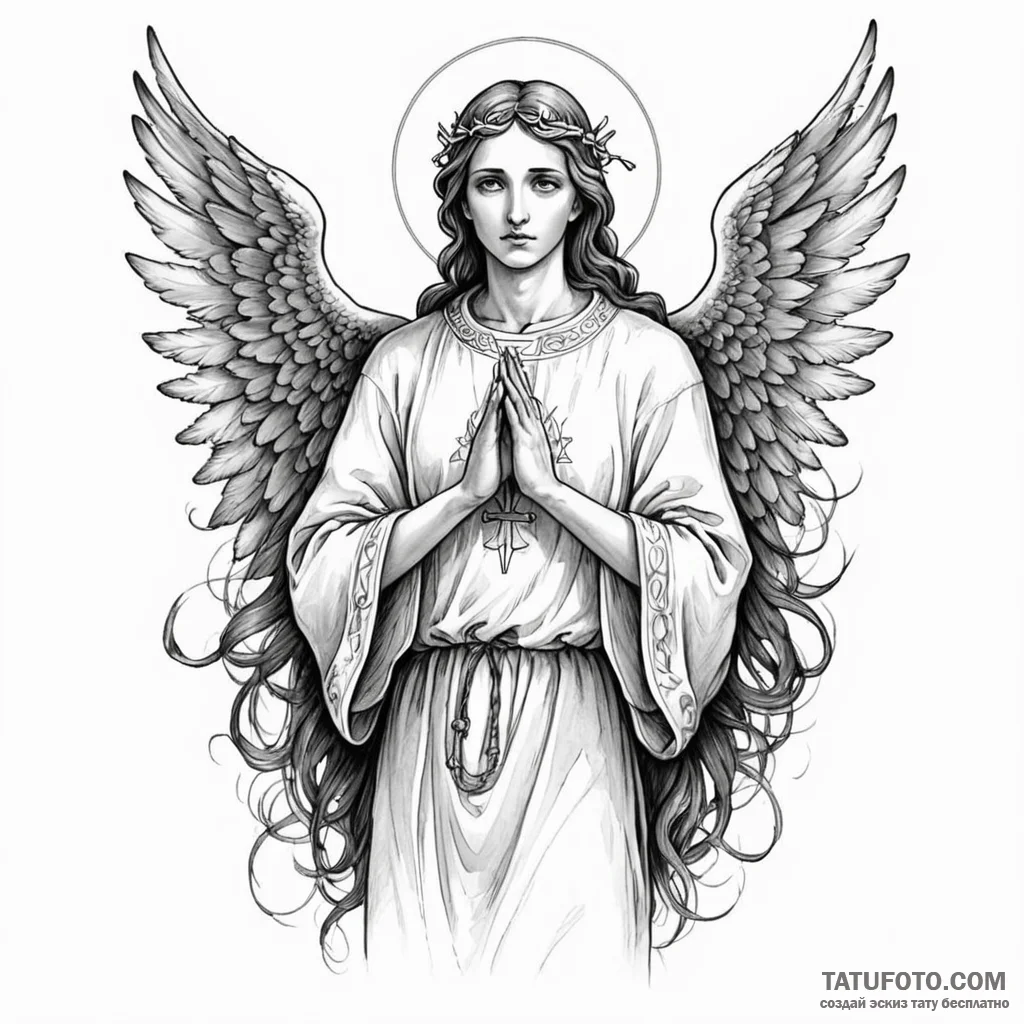 A saint whose prayers are answered not by ang... - эскиз тату (№1750252697_0, 18.06.2025 13:18) — Tatufoto.com