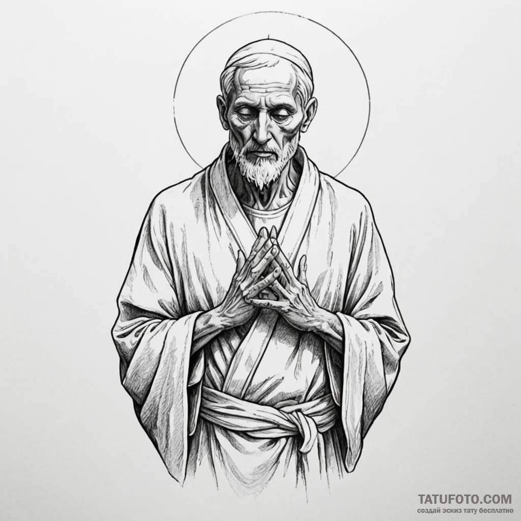 A saint whose miracles are twisted and horrif... - эскиз тату (№1750253538_0, 18.06.2025 13:32) — Tatufoto.com