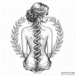 A woman’s back, showing the tree of knowledge… — эскиз тату (№1750253853_0, 18.06.2025 13:37) — Tatufoto.com