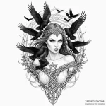 The morrigan, celtic goddess of war, as a bea… — эскиз тату (№1750254797_0, 18.06.2025 13:53) — Tatufoto.com