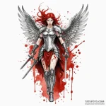 A powerful valkyrie carrying a fallen warrior… — эскиз тату (№1750255243_0, 18.06.2025 14:00) — Tatufoto.com