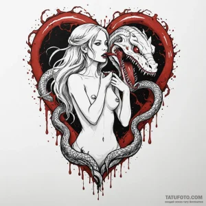 A terrifying lamia, half woman, half serpent,... - эскиз тату (№1750255621_0, 18.06.2025 14:07) — Tatufoto.com