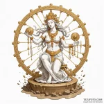 The goddess of fortune, fortuna, spinning a w… — эскиз тату (№1750256132_0, 18.06.2025 14:15) — Tatufoto.com