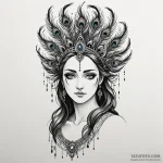The goddess hera, her peacock feathers are ma… — эскиз тату (№1750256259_0, 18.06.2025 14:17) — Tatufoto.com