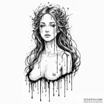 The goddess of memory, mnemosyne, her body is… — эскиз тату (№1750256386_0, 18.06.2025 14:19) — Tatufoto.com