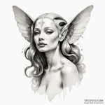 A seductive sphinx posing a riddle, her lips… — эскиз тату (№1750256449_0, 18.06.2025 14:20) — Tatufoto.com