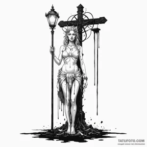 The goddess of crossroads, trivia, standing u... - эскиз тату (№1750257022_0, 18.06.2025 14:30) — Tatufoto.com