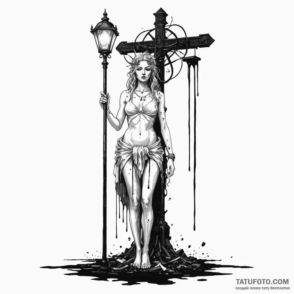 The goddess of crossroads, trivia, standing u... - эскиз тату (№1750257022_0, 18.06.2025 14:30) — Tatufoto.com