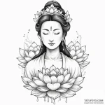 A serene kuan yin, goddess of mercy, a single… — эскиз тату (№1750257211_0, 18.06.2025 14:33) — Tatufoto.com