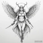 A provocative depiction of a valkyrie choosin… — эскиз тату (№1750257341_0, 18.06.2025 14:35) — Tatufoto.com