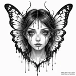 A dark interpretation of a fairy, her wings a… — эскиз тату (№1750257468_0, 18.06.2025 14:37) — Tatufoto.com