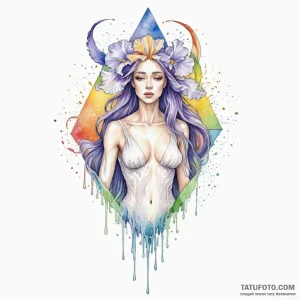 The goddess of the rainbow, iris, her body is... - эскиз тату (№1750258925_0, 18.06.2025 15:02) — Tatufoto.com