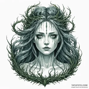 A beautiful but deadly rusalka, a slavic wate... - эскиз тату (№1750259242_0, 18.06.2025 15:07) — Tatufoto.com