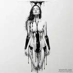 A woman’s body, half submerged in clear water… — эскиз тату (№1750261775_0, 18.06.2025 15:49) — Tatufoto.com